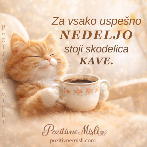 Nedelja -Za vsako uspešno nedeljo stoji skodelica kave