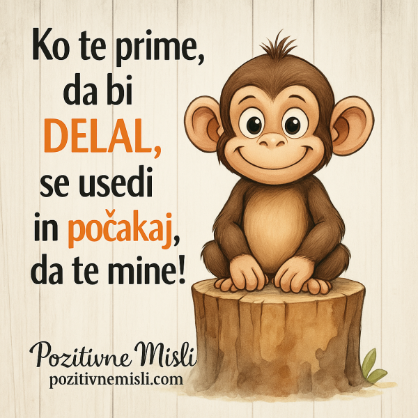 Ko te prime da bi delal, se usedi in počakaj