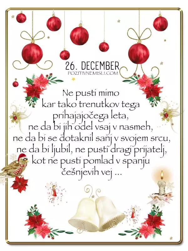 26. DECEMBER - Adventni koledar lepih misli in želja