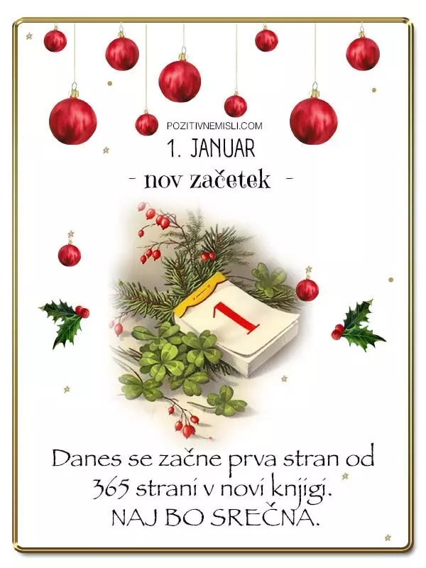 1. januar - Srečno novo leto - Začetek nove knjige življenja