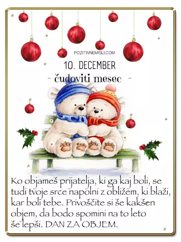 10. DECEMBER Božični verzi 🎄 Adventni koledar lepih misli in želja