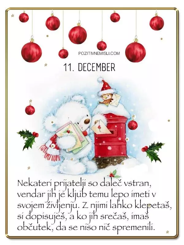 11. DECEMBER - Adventni koledar lepih misli in želja