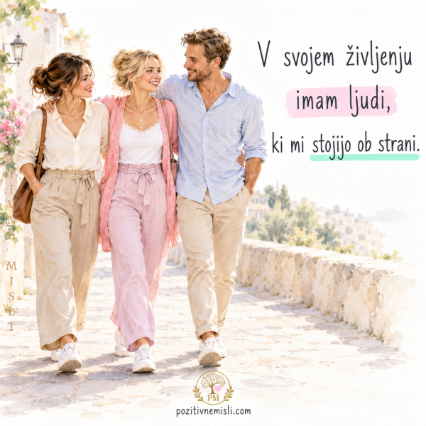 V svojem življenju imam ljudi, ki bi zame naredili