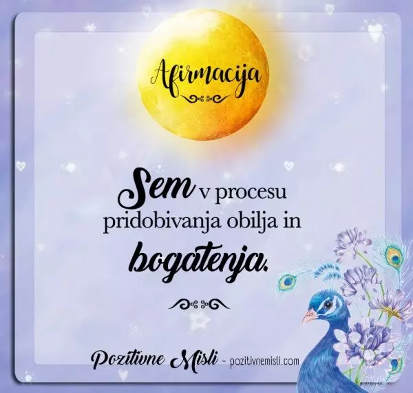 Afirmacija za pridobivanje obilja