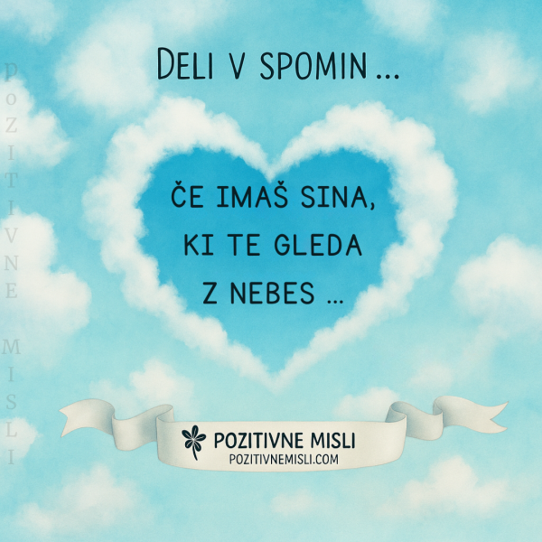 Deli v spomin ...  Če imaš sina, ki te gleda z nebes ...