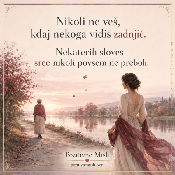 Nikoli ne veš, kdaj nekoga vidiš zadnjič