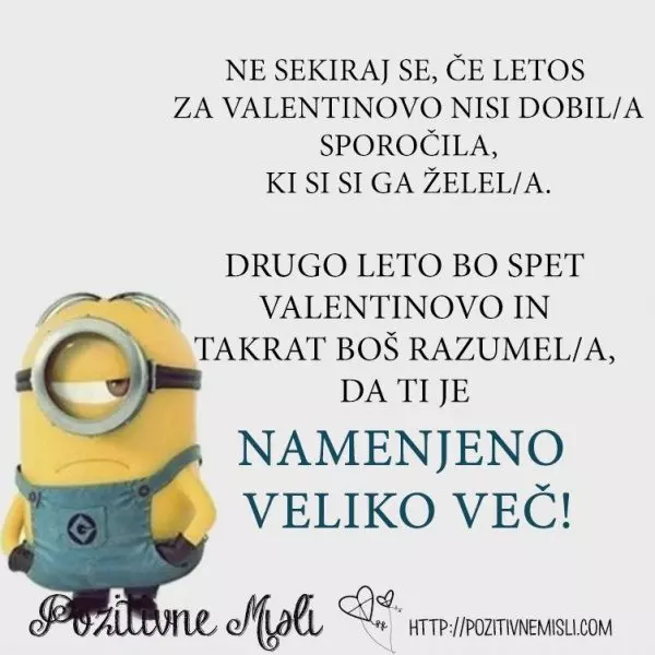 Ne sekiraj se, če letos  za valentinovo nisi dobil sporočila, ki si si ga ž