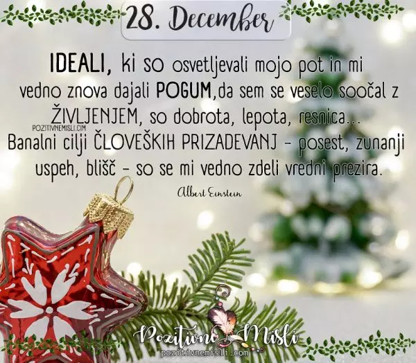 28. december - Ideali, ki so osvetljevali mojo pot