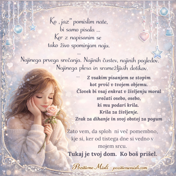 Ko pomislim nate - ljubezensko pismo