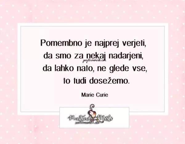 Pomembno je najprej verjeti