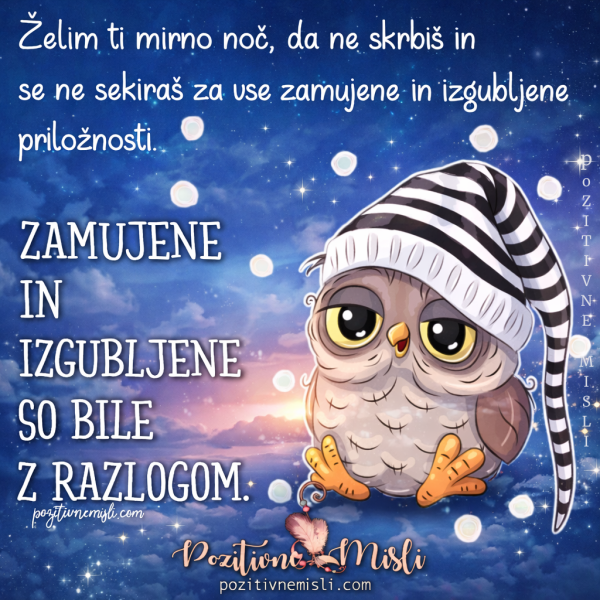Lepe misli za lahko noč - Želim ti mirno noč