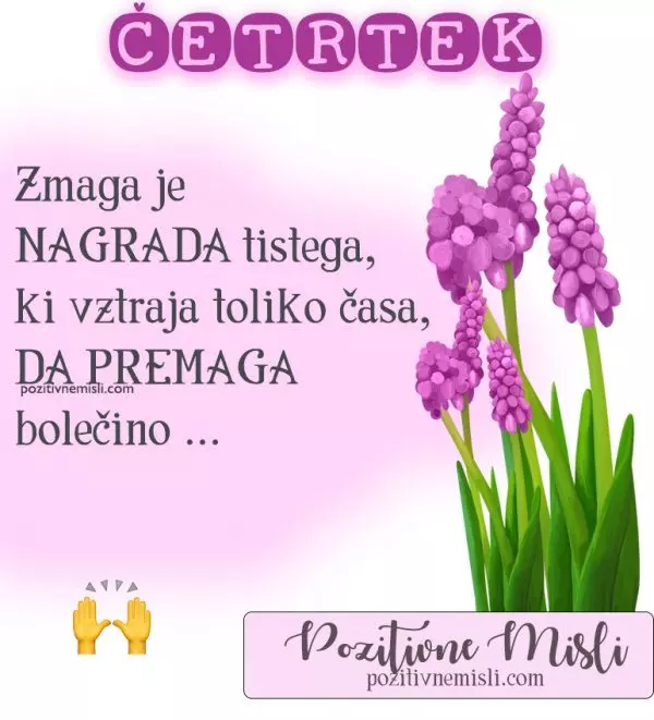 Četrtek - Zmaga je NAGRADA tistega