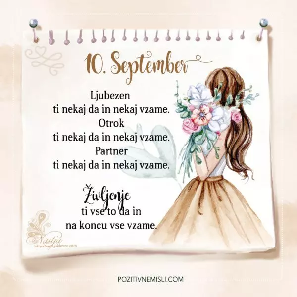 10. September - Pozitivčice - Misel dneva - Nastja Klevže
