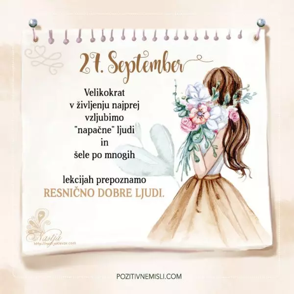 27. September - Pozitivčica - Misel dneva - Nastja Klevže