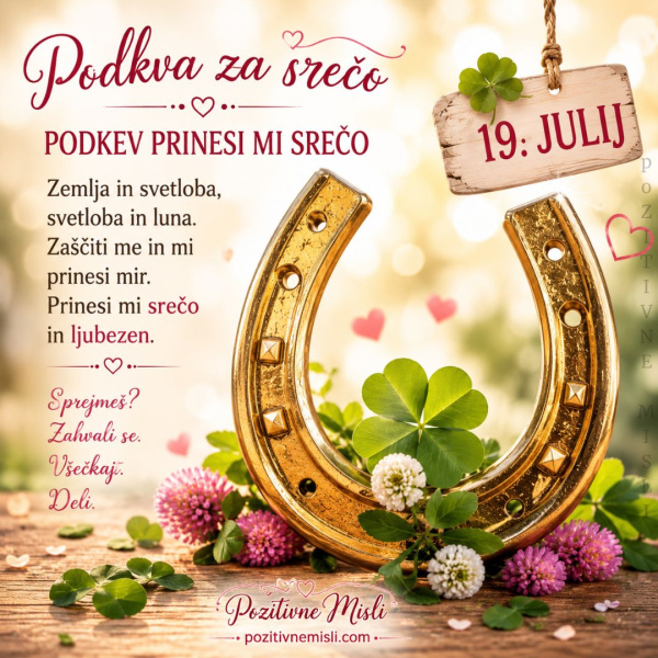 19. julij - 365 srečnih dni - PODKEV za srečo