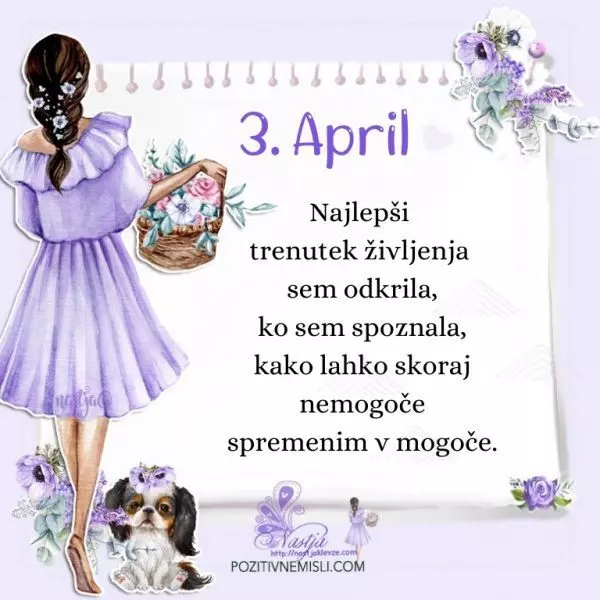 3. april - Pozitivčica za današnji dan - Nastja Klevže