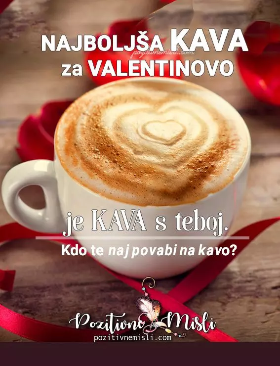 Valentinovo - misli in verzi - Najboljša kava za valentinovo