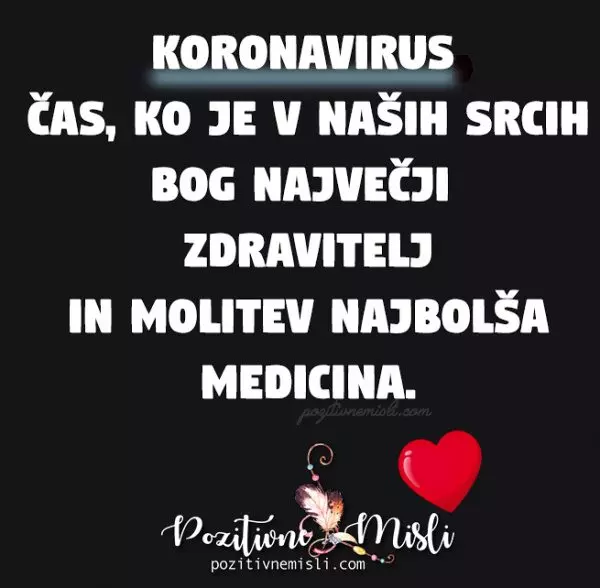 Koronavirus čas, ko je v naših srcih Bog
