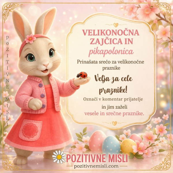 Velikonočni zajc za srečo - Prinaša srečo za veliko noč