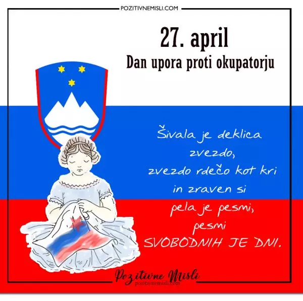 27. april - Dan upora proti okupatorju - Šivala je deklica zvezdo