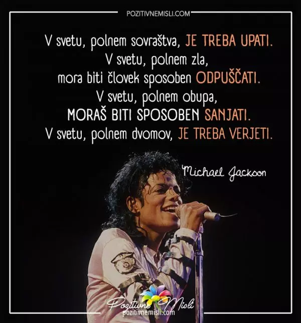 V svetu sovraštva - Michael Jackson - misli o življenju