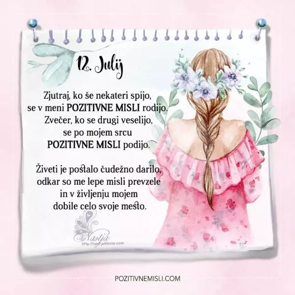12. julij - Pozitivčice - Misel dneva