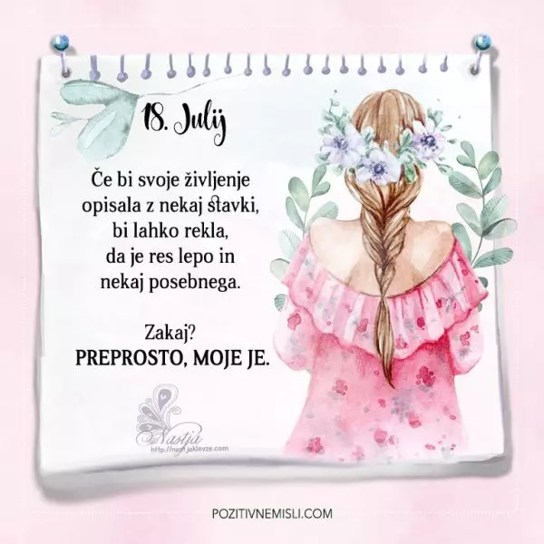 18. julij - Pozitivčice - Misel dneva