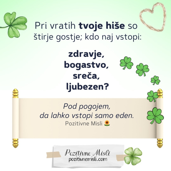 Koga izmed štirih potrebuješ?