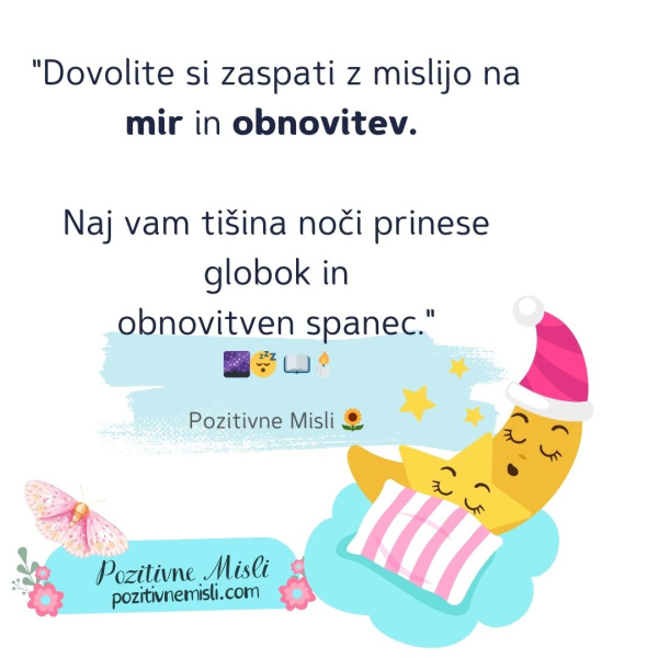 Dovolite si zaspati z mislijo - Lahko noč
