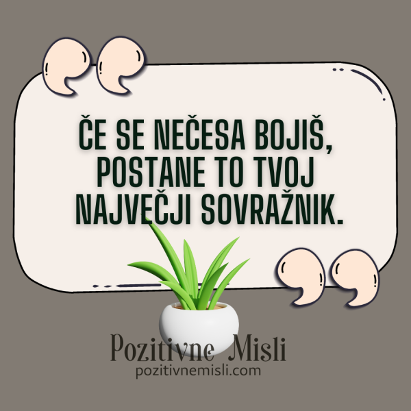 Če se nečesa bojiš