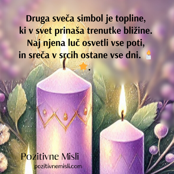 Druga sveča simbol je topline