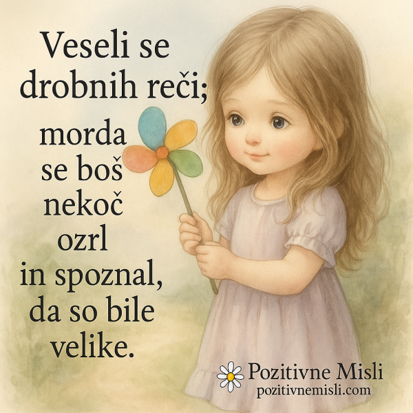 Veseli se drobnih reči – nekoč boš spoznal, da so bile velike