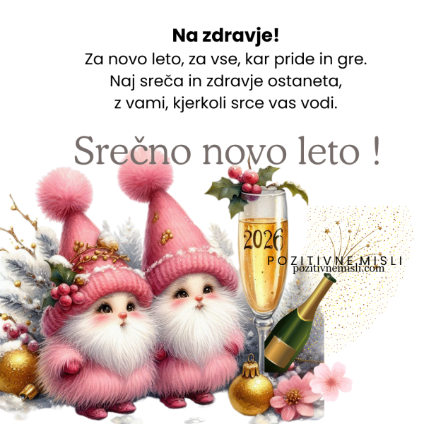 Misli za novo leto 2026  Na zdravje!  Za novo leto