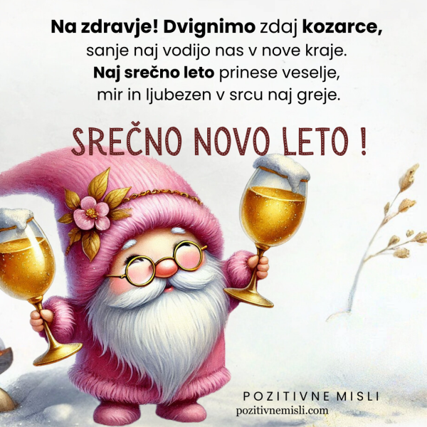 Srečno novo leto 2026:  Na zdravje! Dvignimo kozarce