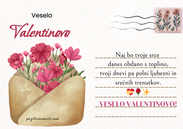 Veselo valentinovo - lepi verzi in voščilo