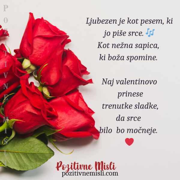 Poetično valentinovo voščilo: Ljubezen je kot pesem