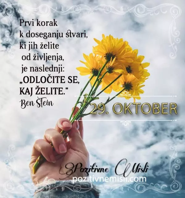 29. oktober - 365 misli - koledar lepih misli o življenju