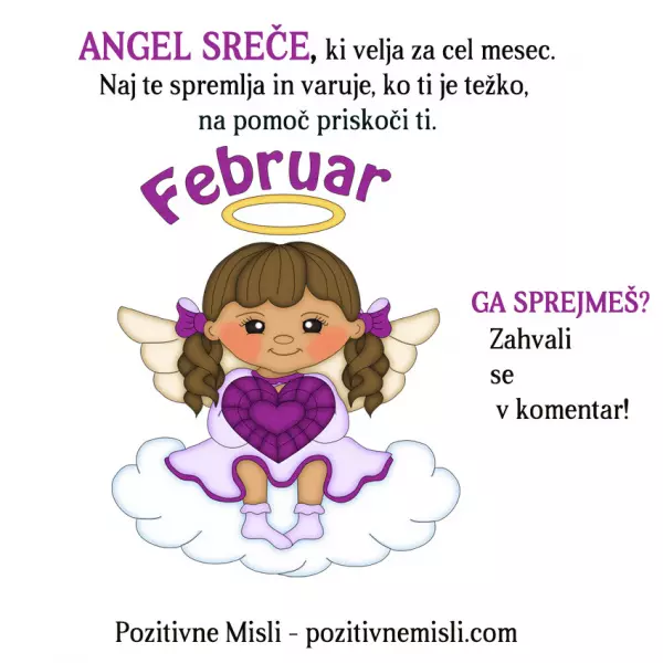 Angel sreče velja za FEBRUAR - Angel sreče