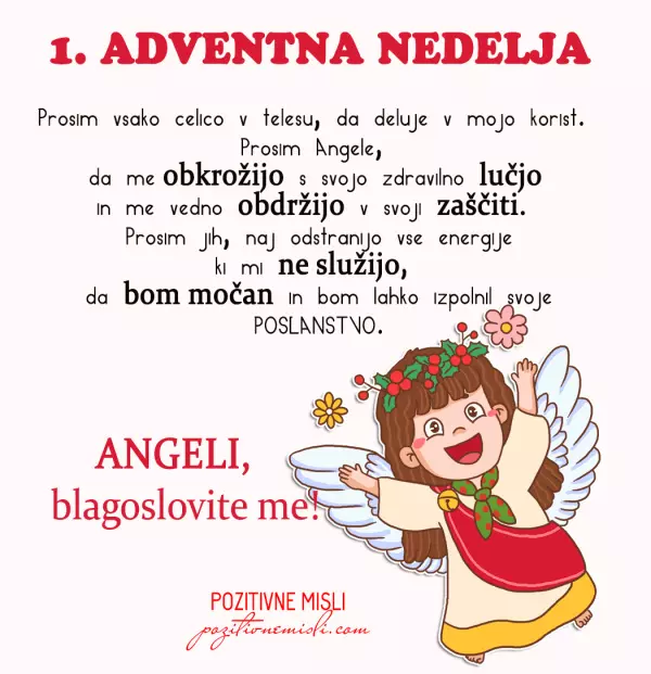 1. adventna nedelja - angeli blagoslovite me