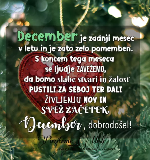 December je zadnji mesec  v letu in je zato zelo pomemben.