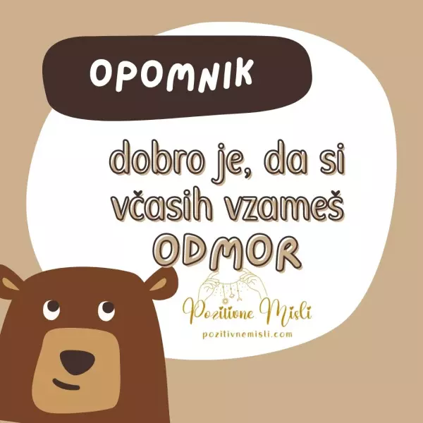 Opomnik – Dobro si je vzeti odmor