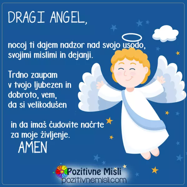 Dragi Angel - molitev za lahko noč