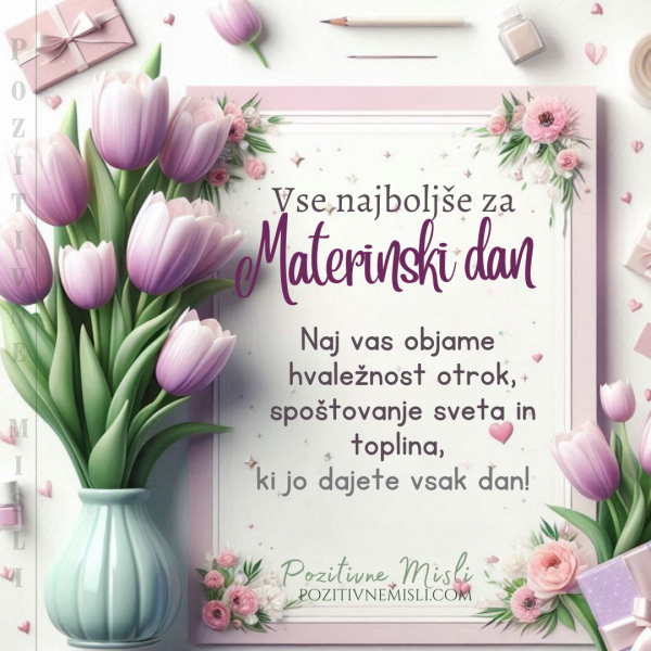 Materinski dan:  Naj vas objame  hvaležnost otrok