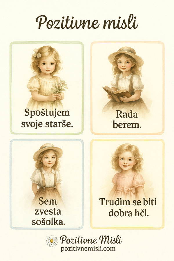Otroške afirmacije - pozitivne misli za punce