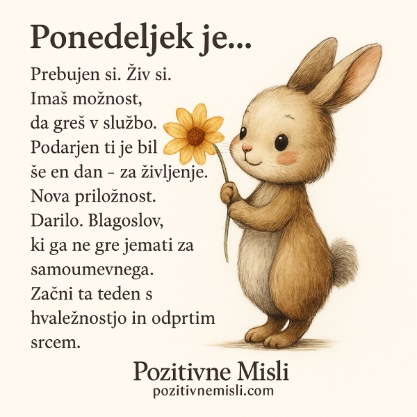 Ponedeljek je darilo – prebujenje, priložnost in blagoslov