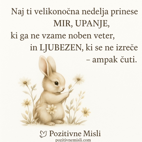 Naj ti velikonočna nedelja prinese mir, upanje in ljubezen