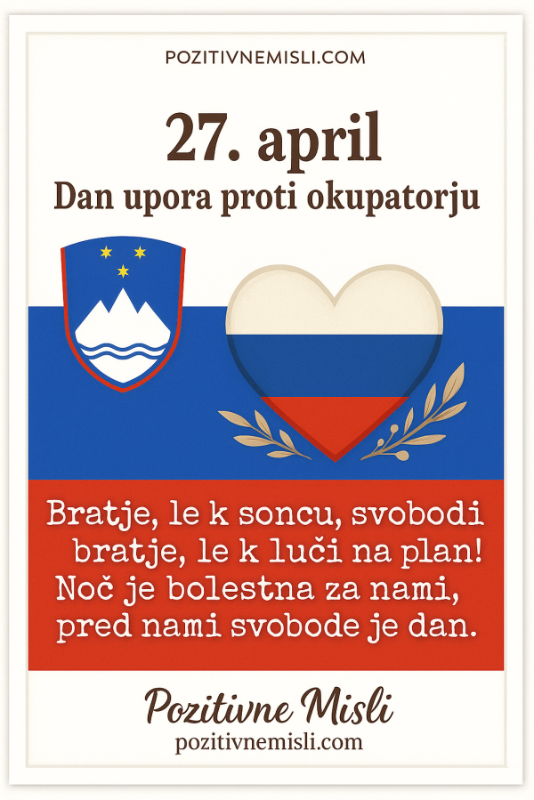 Bratje le k soncu svobodi - 27. april