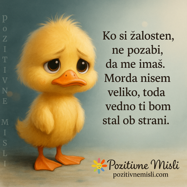 Ko si žalosten, ne pozabi, da me imaš