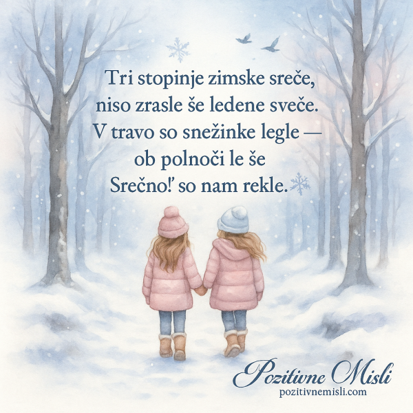 Tri stopinje zimske sreče - Lepe misli za novo leto