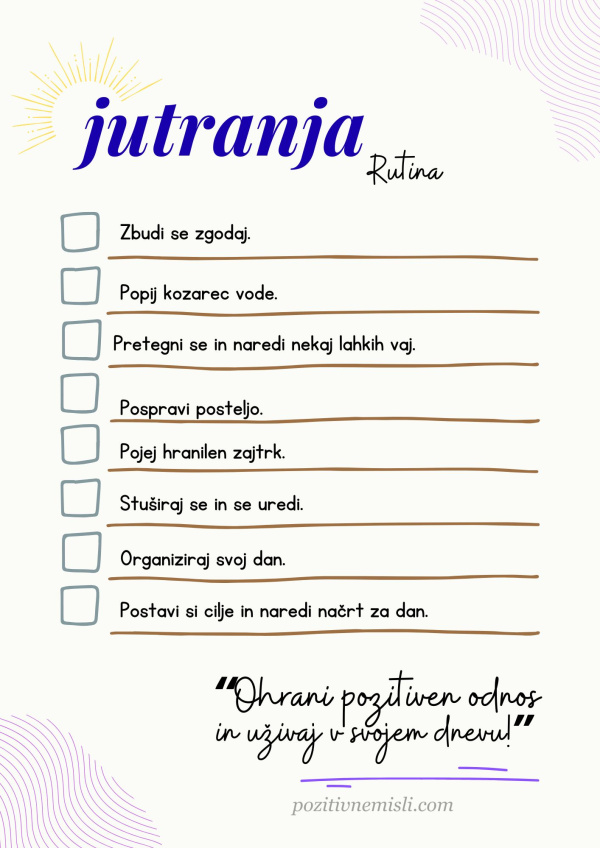 Jutranja rutina – mali koraki za lepši dan